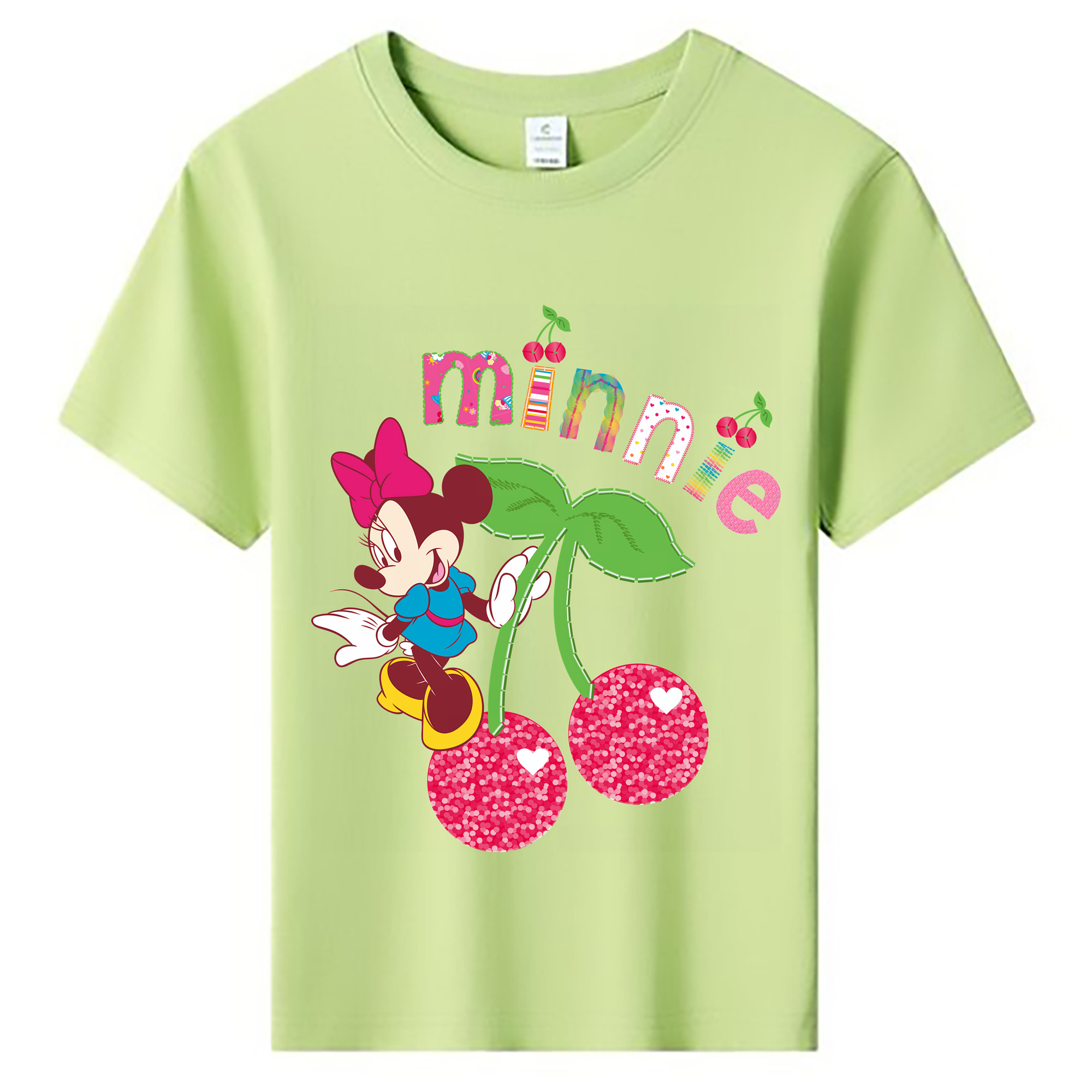 （画像用） ミッキーマウス Mickey Mouse 綿100％キッズTシャツ（フロントプリント）
